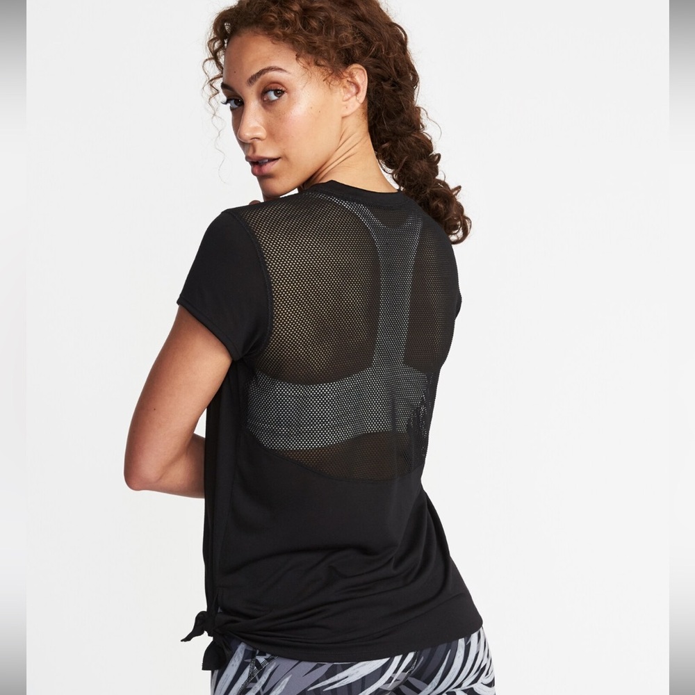 Old Navy Active Side Tie Mesh Back Shirt